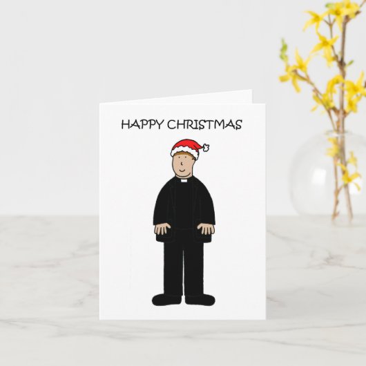 Carte Joyeux Noël au pasteur masculin (Fleur jaune)