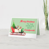 Carte Joyeux Noël aux grands-parents saluant (Devant)