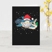 Carte Joyeux Noël aux requins (Fleur jaune)