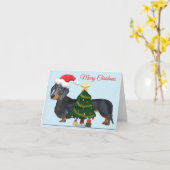 Carte Joyeux Noël avec arbre (Fleur jaune)