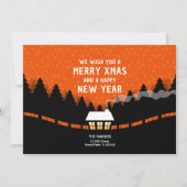 Carte Joyeux Noël avec forêt rouge (Devant)