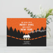 Carte Joyeux Noël avec forêt rouge (Debout devant)