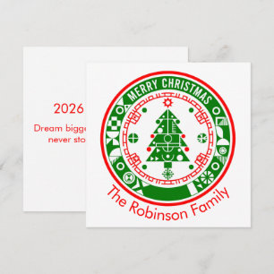Carte Joyeux Noël avec nom de famille