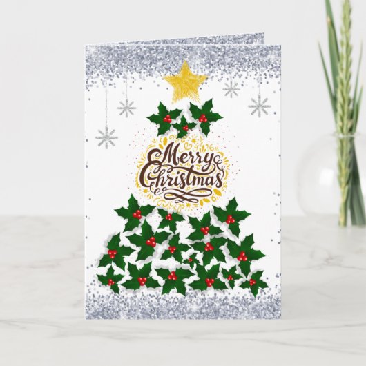 Carte Joyeux Noël avec sapin de Noël (Devant)