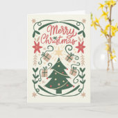 Carte Joyeux Noël avec un arbre (Fleur jaune)