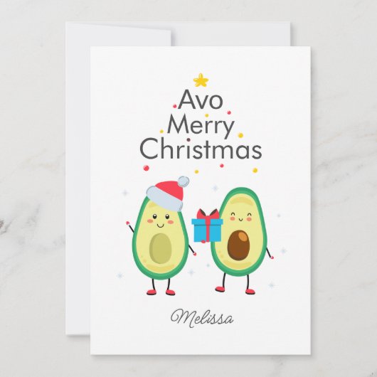 Carte Joyeux Noël Avocado Gag (Devant)