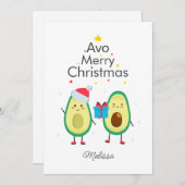 Carte Joyeux Noël Avocado Gag (Devant / Derrière)