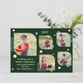 Carte Joyeux Noël Baseball Sport 5 Photo Nom de famille (Debout devant)