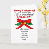 Carte Joyeux Noël, beau-fils (Fleur jaune)