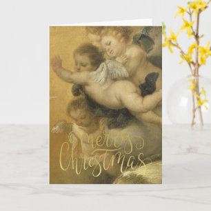 Carte Joyeux Noël - Beaux Chérubins Art Fin