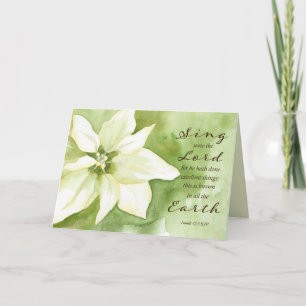 Carte Joyeux Noël Bible d'Isaïe Écriture Poinsettia
