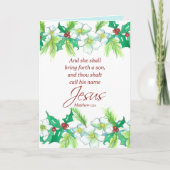 Carte Joyeux Noël Bible Verse Matthieu Religieux (Devant)