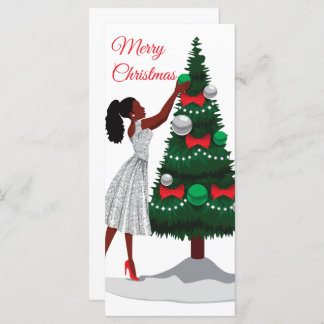 Carte Joyeux Noël Black African American Woman Card