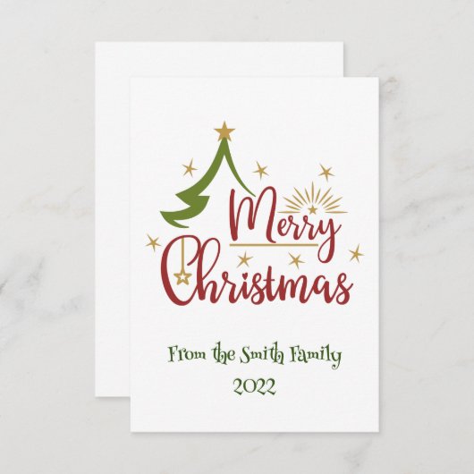 Carte Joyeux Noël blanc (Devant / Derrière)