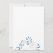 Carte Joyeux Noël bleu aquarelle Fleur Cadre Lumière (Dos)