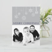 Carte Joyeux Noël bleu Famille Photo de vacances (Debout devant)