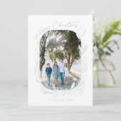 Carte Joyeux Noël Boho Aquarelle Wreath Frame Light (Debout devant)