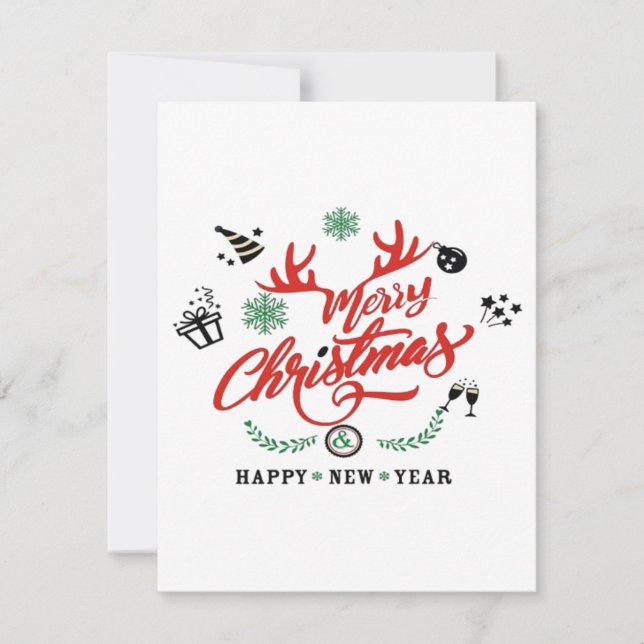 Carte Joyeux Noël Bonne année (Devant)