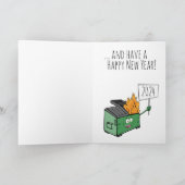 Carte Joyeux Noël Bonne Année 2024 Feu de Poubelle (Intérieur)