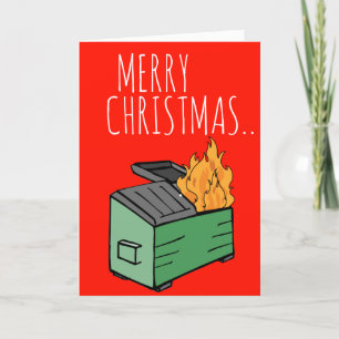 Carte Joyeux Noël Bonne Année 2024 Feu de Poubelle