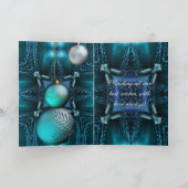 Carte Joyeux Noël Boules Bleu Jade (Intérieur)