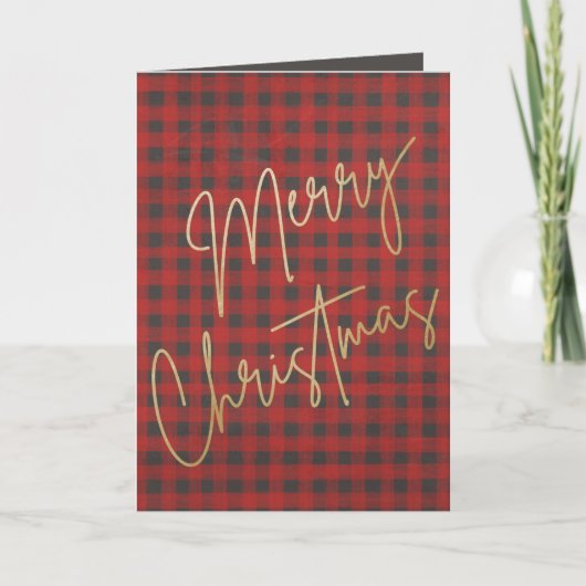 Carte Joyeux Noël Buffalo Plaid Holiday (Devant)