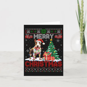 Carte Joyeux Noël Bull Terrier Amoureux de les chiens Ug