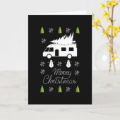 Carte Joyeux Noël cadeau de camping-car festif (Fleur jaune)