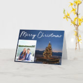 Carte Joyeux Noël- Cadre photo (Fleur jaune)