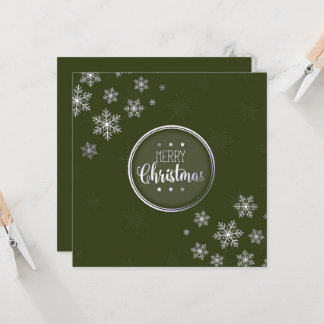 Carte Joyeux Noël Cercle Flocons de Neige
