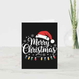 Carte Joyeux Noël Chapeau de Père Noël Lumières de Noël