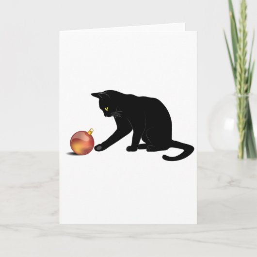 Carte Joyeux Noël Chat Drôle (Devant)