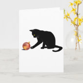 Carte Joyeux Noël Chat Drôle (Fleur jaune)