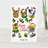Carte Joyeux Noël Chats (Devant)