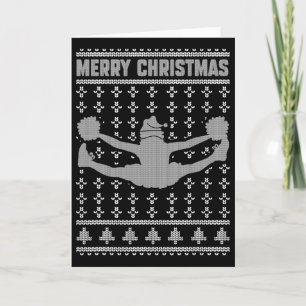 Carte Joyeux Noël Cheerleading Fille Amant Ugly Xmas