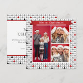 Carte Joyeux Noël Chic Arbre Moderne Motif 3 Photo (Devant / Derrière)