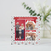 Carte Joyeux Noël Chic Arbre Moderne Motif 3 Photo (Debout devant)