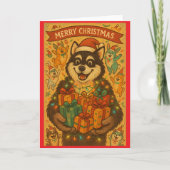 Carte Joyeux Noël Chien (Devant)
