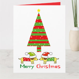 Carte Joyeux Noël (Chiens de Père Noël)