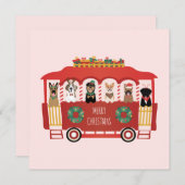 Carte Joyeux Noël Chiens de vacances Trolly (Devant / Derrière)