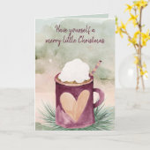 Carte Joyeux Noël Chocolat Chaud (Fleur jaune)