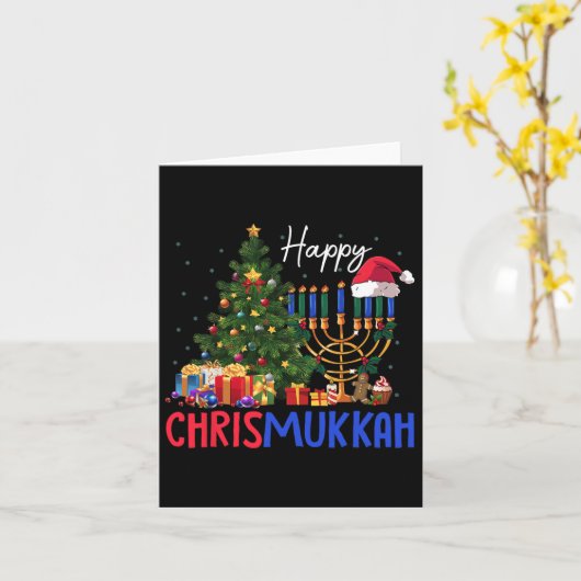Carte Joyeux Noël Chrismukkah Joyeux Noël Hanoukka (Fleur jaune)