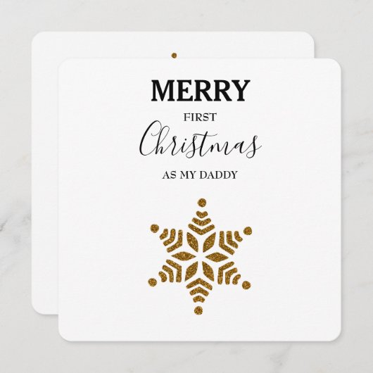 Carte Joyeux Noël Comme Mon Papa - Parties scintillant O (Devant / Derrière)