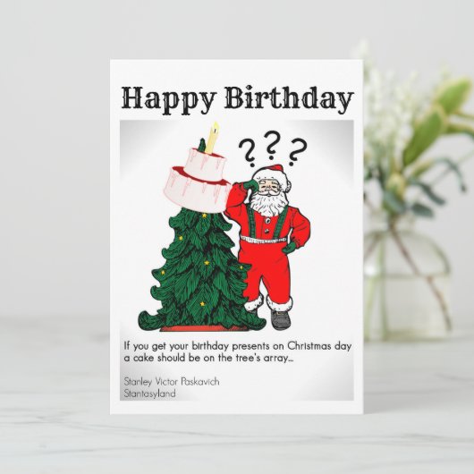 Carte Joyeux Noël conception d'anniversaire (Debout devant)