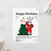 Carte Joyeux Noël conception d'anniversaire (Devant/Arrière en situation)