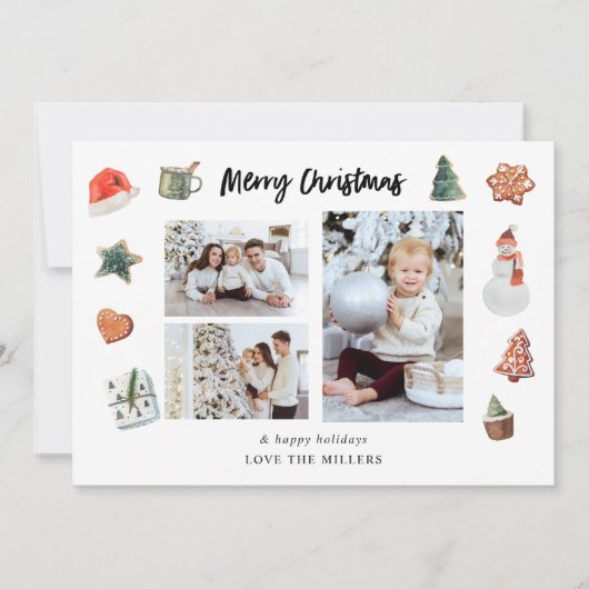 Carte Joyeux Noël Cookies & Traitements Multi Photo (Devant)