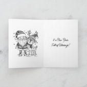 Carte Joyeux Noël couleur moi | Snowman et Bunny (Intérieur)