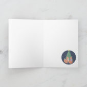 Carte Joyeux Noël Couple Fox mignonne et arbre (Intérieur)