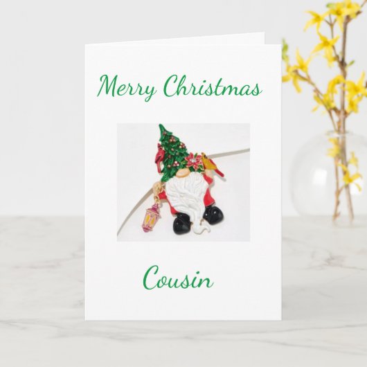 CARTE JOYEUX NOËL **COUSIN**   (Fleur jaune)