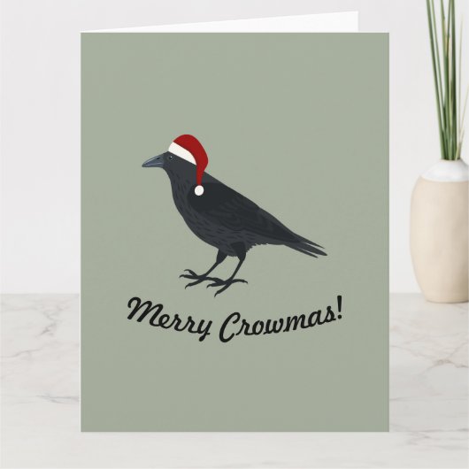 Carte Joyeux Noël Crowmas Noël Croque Fête (Devant)